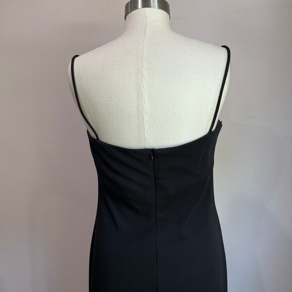 Arianna by Rachel Kaye Y2K Floral Embroidered Black Maxi Gown Size 12 - Picture 7 of 7